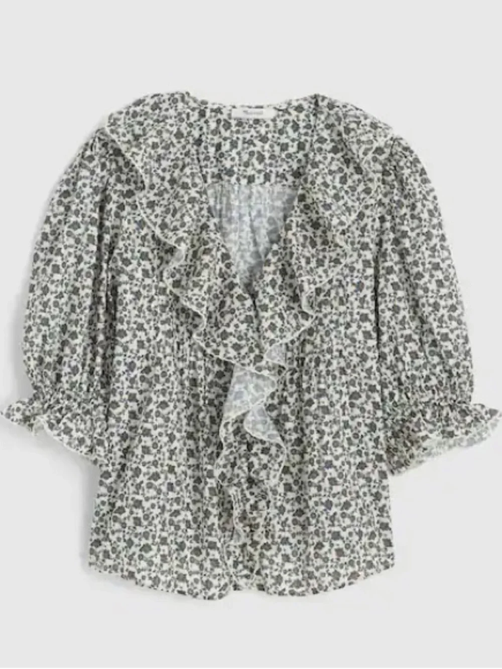 Madewell pintuck puff sleeve